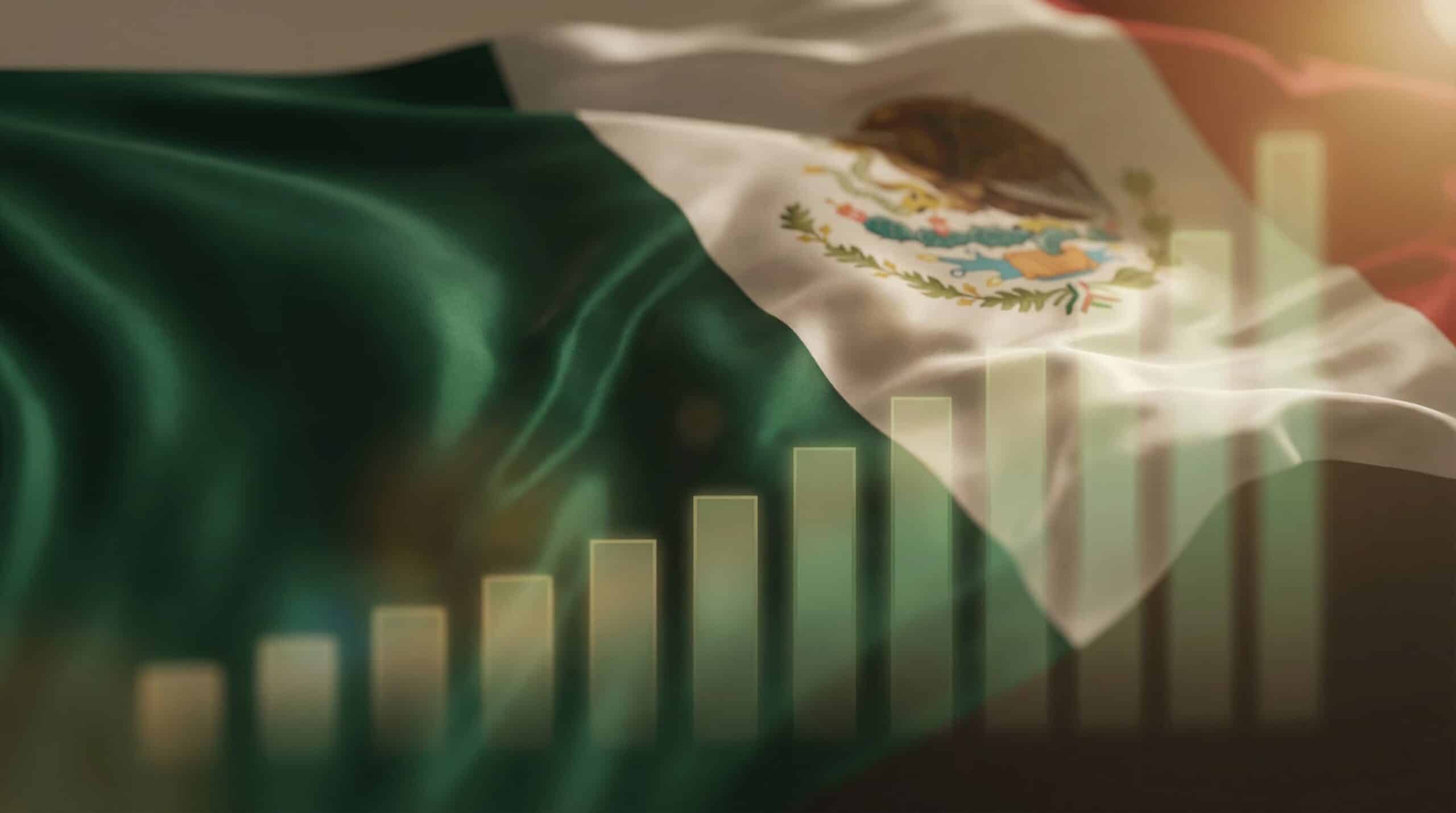 Mexico foreign direct investment growth 2025 showing upward trend with Mexican flag